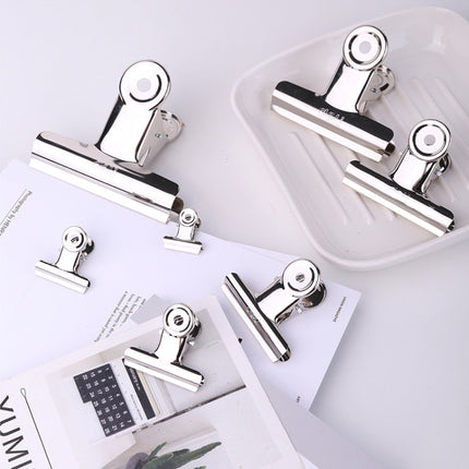 Deli 9521 Stainless Steel Iron Dlip Student File Newspaper Clip, 76mm / 6 Pieces