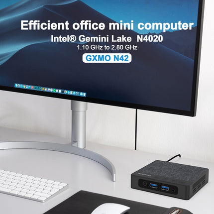GXMO N42 Windows 11 Intel Gemini Lake N4000 Mini PC NVME SSD WiFi Mini Desktop Computer, 6GB+64GB, 6GB+64GB+256GB