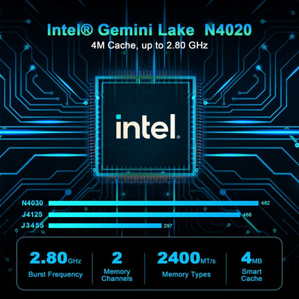 GXMO N42 Windows 11 Intel Gemini Lake N4020C Mini PC NVME SSD WiFi Mini Desktop Computer, 4GB+64GB, 4GB+64GB+256GB