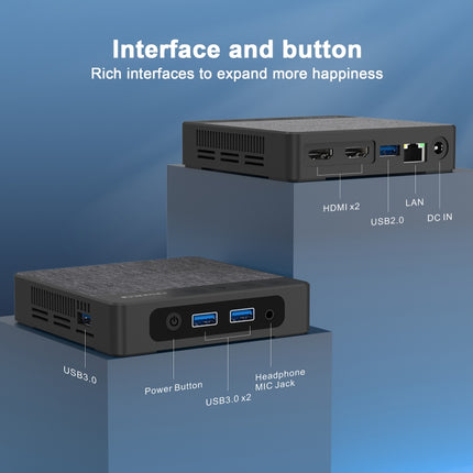 GXMO N42 Windows 11 Intel Gemini Lake N4020C Mini PC NVME SSD WiFi Mini Desktop Computer, 4GB+64GB, 4GB+64GB+256GB