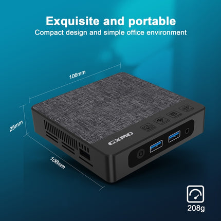 GXMO N42 Windows 11 Intel Gemini Lake N4000 Mini PC NVME SSD WiFi Mini Desktop Computer, 6GB+64GB, 6GB+64GB+256GB
