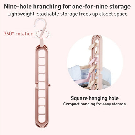 Multifunctional Magic Nine-hole Clothes Hanger, Random Color