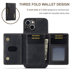 DG.MING M2 Series 3-Fold Card Bag Wallet Leather Phone Case, For iPhone 15