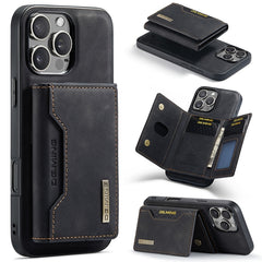 DG.MING M2 Series 3-Fold Card Bag Wallet Leather Phone Case, For iPhone 16e, For iPhone 16 Pro Max, For iPhone 16 Pro, For iPhone 16 Plus