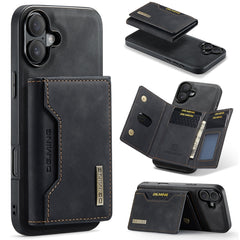 DG.MING M2 Series 3-Fold Card Bag Wallet Leather Phone Case, For iPhone 16e, For iPhone 16 Pro Max, For iPhone 16 Pro, For iPhone 16 Plus