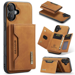 DG.MING M2 Series 3-Fold Card Bag Wallet Leather Phone Case, For iPhone 16e, For iPhone 16 Pro Max, For iPhone 16 Pro, For iPhone 16 Plus