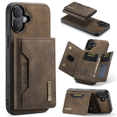 DG.MING M2 Series 3-Fold Card Bag Wallet Leather Phone Case, For iPhone 16e, For iPhone 16 Pro Max, For iPhone 16 Pro, For iPhone 16 Plus