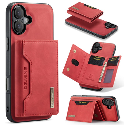DG.MING M2 Series 3-Fold Card Bag Wallet Leather Phone Case, For iPhone 16e, For iPhone 16 Pro Max, For iPhone 16 Pro, For iPhone 16 Plus