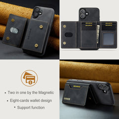 DG.MING M2 Series 3-Fold Card Bag Wallet Leather Phone Case, For iPhone 16, For iPhone 15 Pro Max, For iPhone 15 Pro, For iPhone 15 Plus