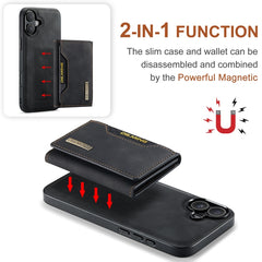 DG.MING M2 Series 3-Fold Card Bag Wallet Leather Phone Case, For iPhone 16, For iPhone 15 Pro Max, For iPhone 15 Pro, For iPhone 15 Plus