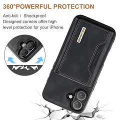 DG.MING M2 Series 3-Fold Card Bag Wallet Leather Phone Case, For iPhone 16, For iPhone 15 Pro Max, For iPhone 15 Pro, For iPhone 15 Plus