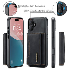 DG.MING M2 Series 3-Fold Card Bag Wallet Leather Phone Case, For iPhone 16, For iPhone 15 Pro Max, For iPhone 15 Pro, For iPhone 15 Plus