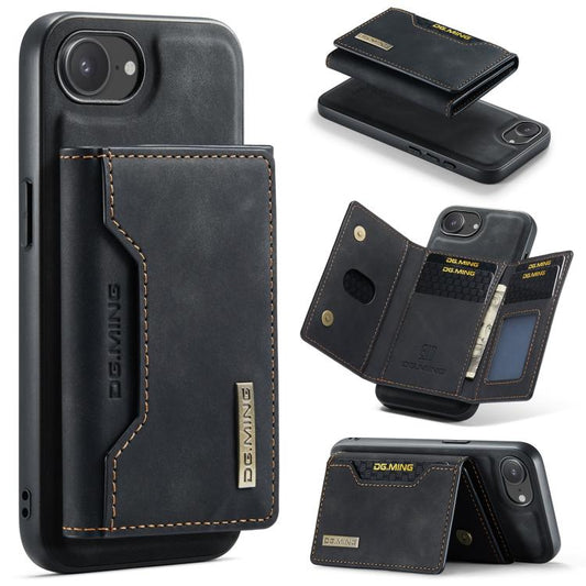 DG.MING M2 Series 3-Fold Card Bag Wallet Leather Phone Case, For iPhone 16e, For iPhone 16 Pro Max, For iPhone 16 Pro, For iPhone 16 Plus