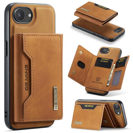 DG.MING M2 Series 3-Fold Card Bag Wallet Leather Phone Case, For iPhone 16e, For iPhone 16 Pro Max, For iPhone 16 Pro, For iPhone 16 Plus