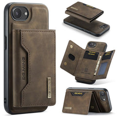 DG.MING M2 Series 3-Fold Card Bag Wallet Leather Phone Case, For iPhone 16e, For iPhone 16 Pro Max, For iPhone 16 Pro, For iPhone 16 Plus