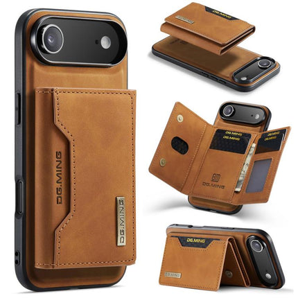 DG.MING M2 Series 3-Fold Card Bag Wallet Leather Phone Case, For iPhone 17 Pro Max, For iPhone 17 Pro, For iPhone 17, For iPhone Air