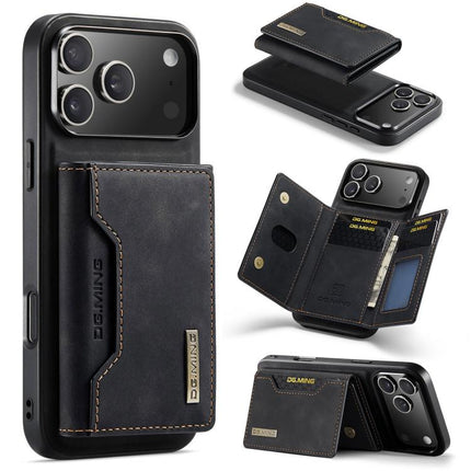 DG.MING M2 Series 3-Fold Card Bag Wallet Leather Phone Case, For iPhone 17 Pro Max, For iPhone 17 Pro, For iPhone 17, For iPhone Air