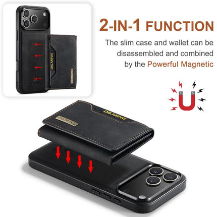 DG.MING M2 Series 3-Fold Card Bag Wallet Leather Phone Case, For iPhone 17e / 16e, For iPhone 17 Pro Max, For iPhone 17 Pro, For iPhone 17