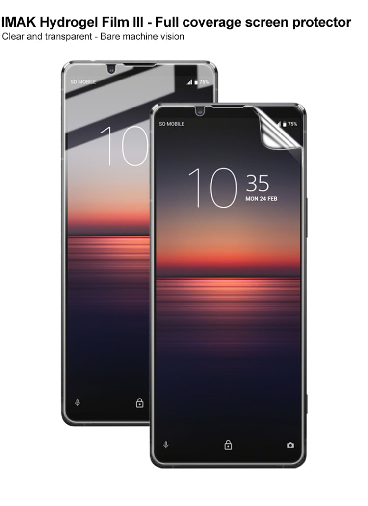 2 PCS IMAK Hydrogel Film III Full Coverage Screen Protector, For Sony Xperia 1 II