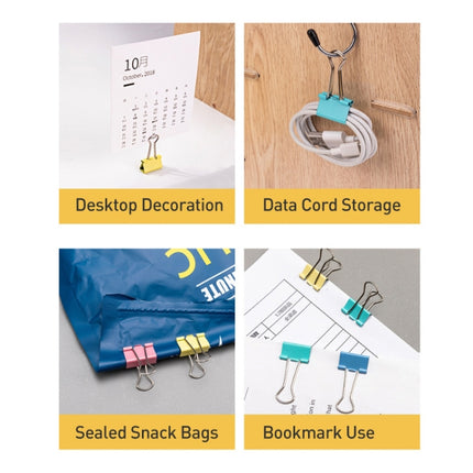 Deli 8556ES60pcs / Box Colorful Binder Clip Bill Clip Dovetail Clip Metal Iron Bill Clip, 15mm x 60pcs / Box, 19mm x 40pcs / Box