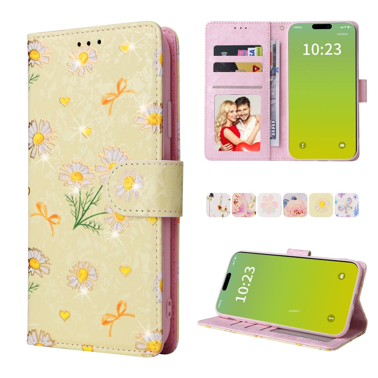 Bronzing Painting RFID Leather Case, For iPhone 16, For iPhone 15 Pro Max, For iPhone 15 Pro, For iPhone 15 Plus