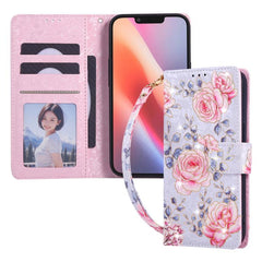 Bronzing Painting RFID Leather Case, For iPhone 16e, For iPhone 16 Pro Max, For iPhone 16 Pro, For iPhone 16 Plus