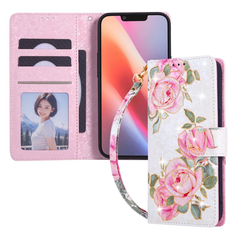 Bronzing Painting RFID Leather Case, For iPhone 16e, For iPhone 16 Pro Max, For iPhone 16 Pro, For iPhone 16 Plus
