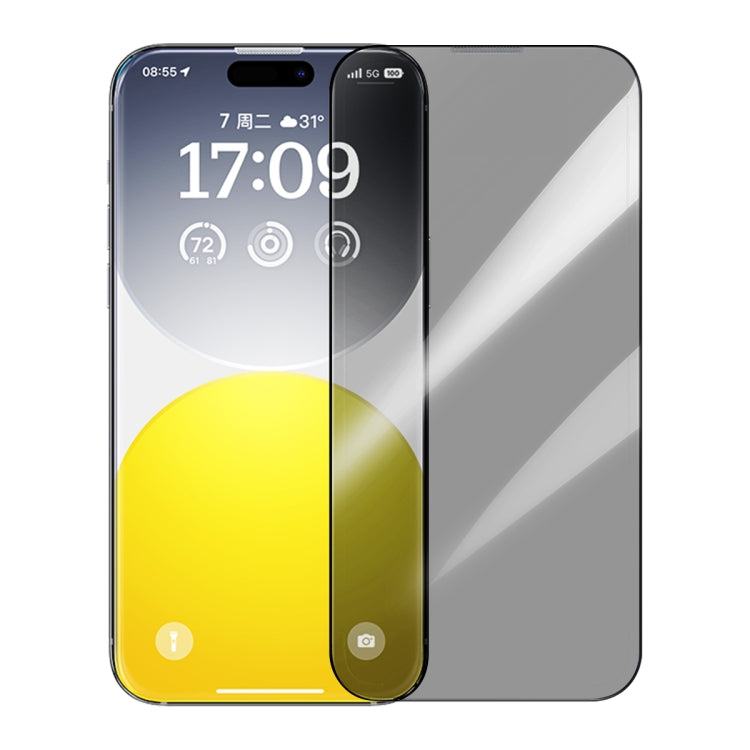 Baseus Sapphire Series Dustproof Peep-proof Tempered Glass Film, For iPhone 15 Pro Max, For iPhone 15 Pro, For iPhone 15 Plus, For iPhone 15