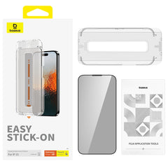 Baseus Sapphire Series Dustproof Peep-proof Tempered Glass Film, For iPhone 15 Pro Max, For iPhone 15 Pro, For iPhone 15 Plus, For iPhone 15