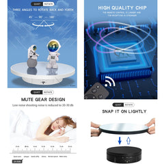 22cm Mirror Electric Rotating Display Stand Live Video Shooting Props Turntable, Regular Version, With Remote Control