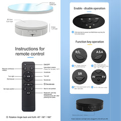 22cm Mirror Electric Rotating Display Stand Live Video Shooting Props Turntable, Regular Version, With Remote Control