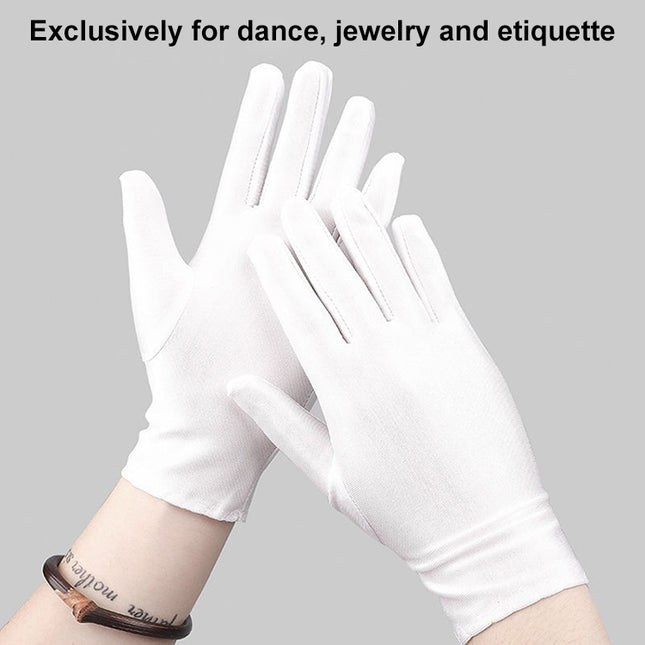 Labor Protection White Anti-sweat Cloth Thickened Gloves, 1 Pair