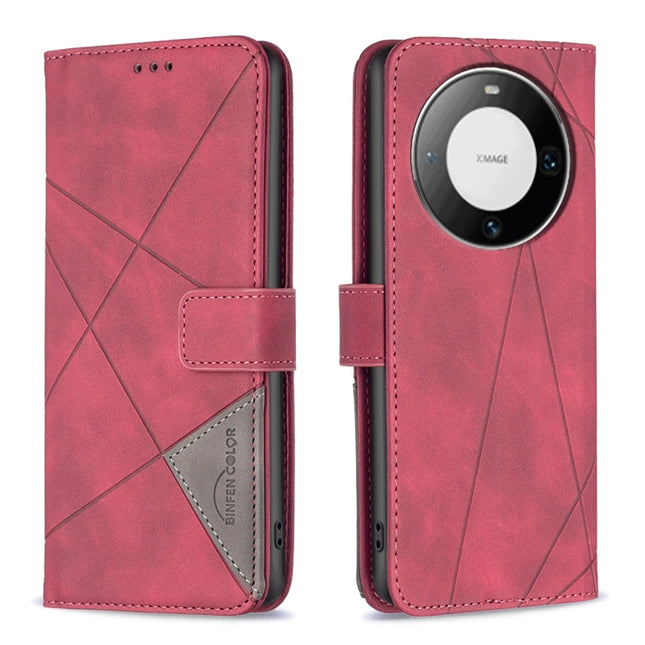 Magnetic Buckle Rhombus Texture Leather Phone Case, For Huawei Mate 60 Pro/Mate 60 Pro+, For Huawei Mate 60