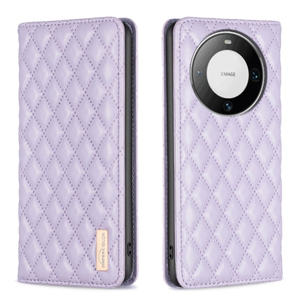 Diamond Lattice Magnetic Leather Flip Phone Case, For Huawei Mate 60 Pro/Mate 60 Pro+, For Huawei Mate 60