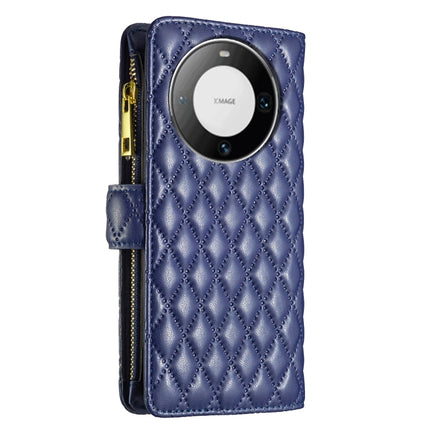 Diamond Lattice Zipper Wallet Leather Flip Phone Case, For Huawei Mate 60 Pro/Mate 60 Pro+, For Huawei Mate 60