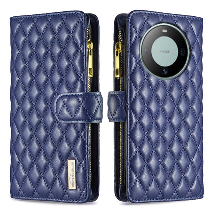 Diamond Lattice Zipper Wallet Leather Flip Phone Case, For Huawei Mate 60 Pro/Mate 60 Pro+, For Huawei Mate 60