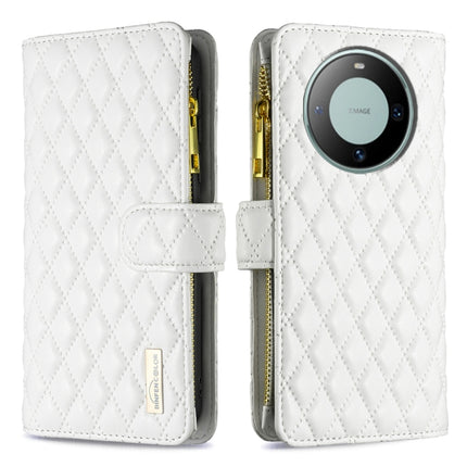 Diamond Lattice Zipper Wallet Leather Flip Phone Case, For Huawei Mate 60 Pro/Mate 60 Pro+, For Huawei Mate 60