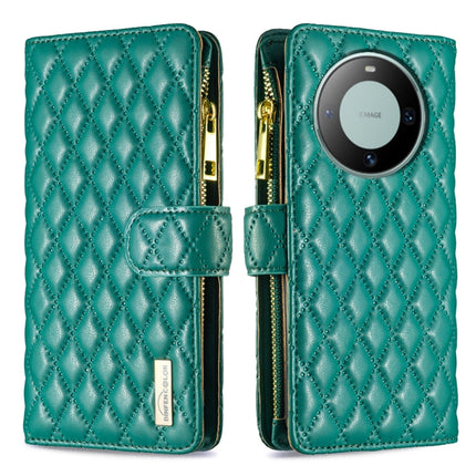 Diamond Lattice Zipper Wallet Leather Flip Phone Case, For Huawei Mate 60 Pro/Mate 60 Pro+, For Huawei Mate 60