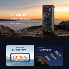 IIIF150 B2, IP68/69K / MIL-STD-810H, Side Fingerprint, Night Vision, 6.5 inch Android 13 UMS9230 Octa Core, Network: 4G, NFC, OTG, 6GB+256GB