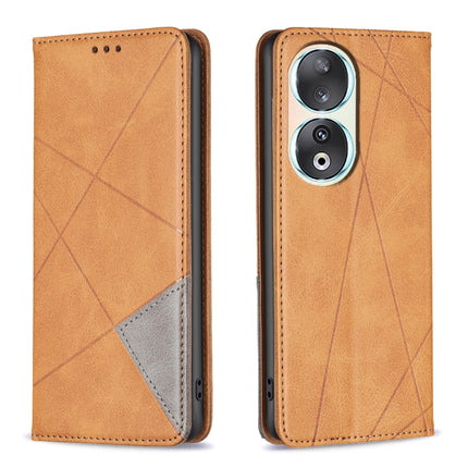 Rhombus Texture Magnetic Leather Phone Case, For Honor 90 5G, For Honor X7A