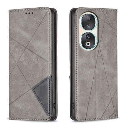 Rhombus Texture Magnetic Leather Phone Case, For Honor 90 5G, For Honor X7A