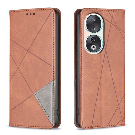 Rhombus Texture Magnetic Leather Phone Case, For Honor 90 5G, For Honor X7A