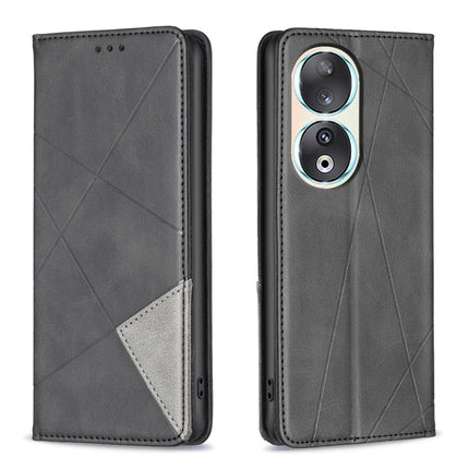 Rhombus Texture Magnetic Leather Phone Case, For Honor 90 5G, For Honor X7A