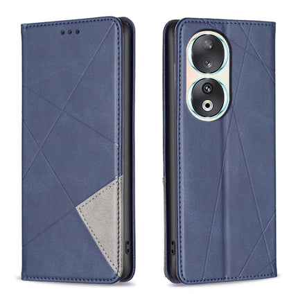 Rhombus Texture Magnetic Leather Phone Case, For Honor 90 5G, For Honor X7A