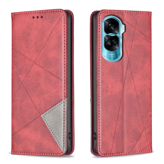 Rhombus Texture Magnetic Leather Phone Case, For Honor 90 Lite/X50i, For Honor 90 Pro, For Honor 90 5G, For Honor X7A