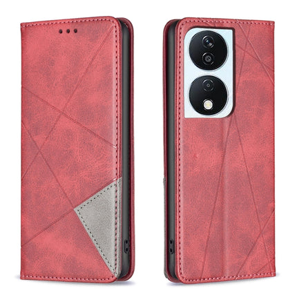 Rhombus Texture Magnetic Leather Phone Case, For Honor X8b, For Honor X9b/Magic6 Lite 5G, For Honor X7b, For Honor 100 Pro
