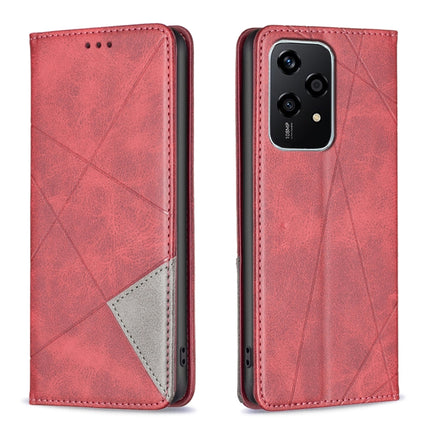Rhombus Texture Magnetic Leather Phone Case, For Honor X8c 4G, For Honor X9c 5G Global, For Honor X6b, For Honor 200 Lite Global