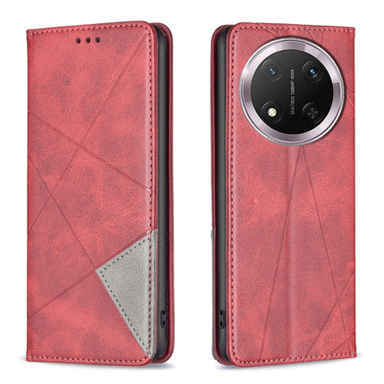 Rhombus Texture Magnetic Leather Phone Case, For Honor X8c 4G, For Honor X9c 5G Global, For Honor X6b, For Honor 200 Lite Global