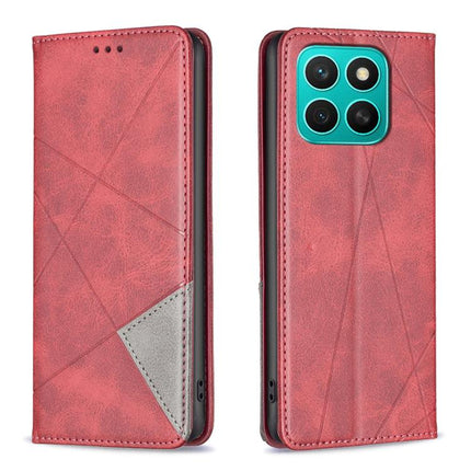 Rhombus Texture Magnetic Leather Phone Case, For Honor X8c 4G, For Honor X9c 5G Global, For Honor X6b, For Honor 200 Lite Global