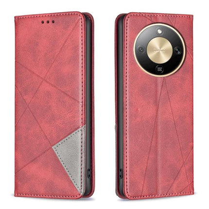 Rhombus Texture Magnetic Leather Phone Case, For Honor X5c 4G / X5c Plus, For Honor X9d 5G / X70 5G, For Honor X7d 5G, For Honor 400 Lite Global